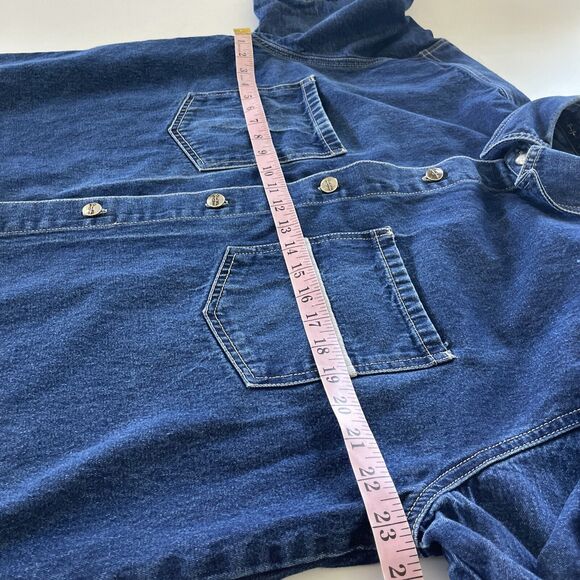VINTAGE Sean‎ John Denim Jean Shirt Mens Medium Hip Hop Y2K Button Up Streetwear - Picture 7 of 12